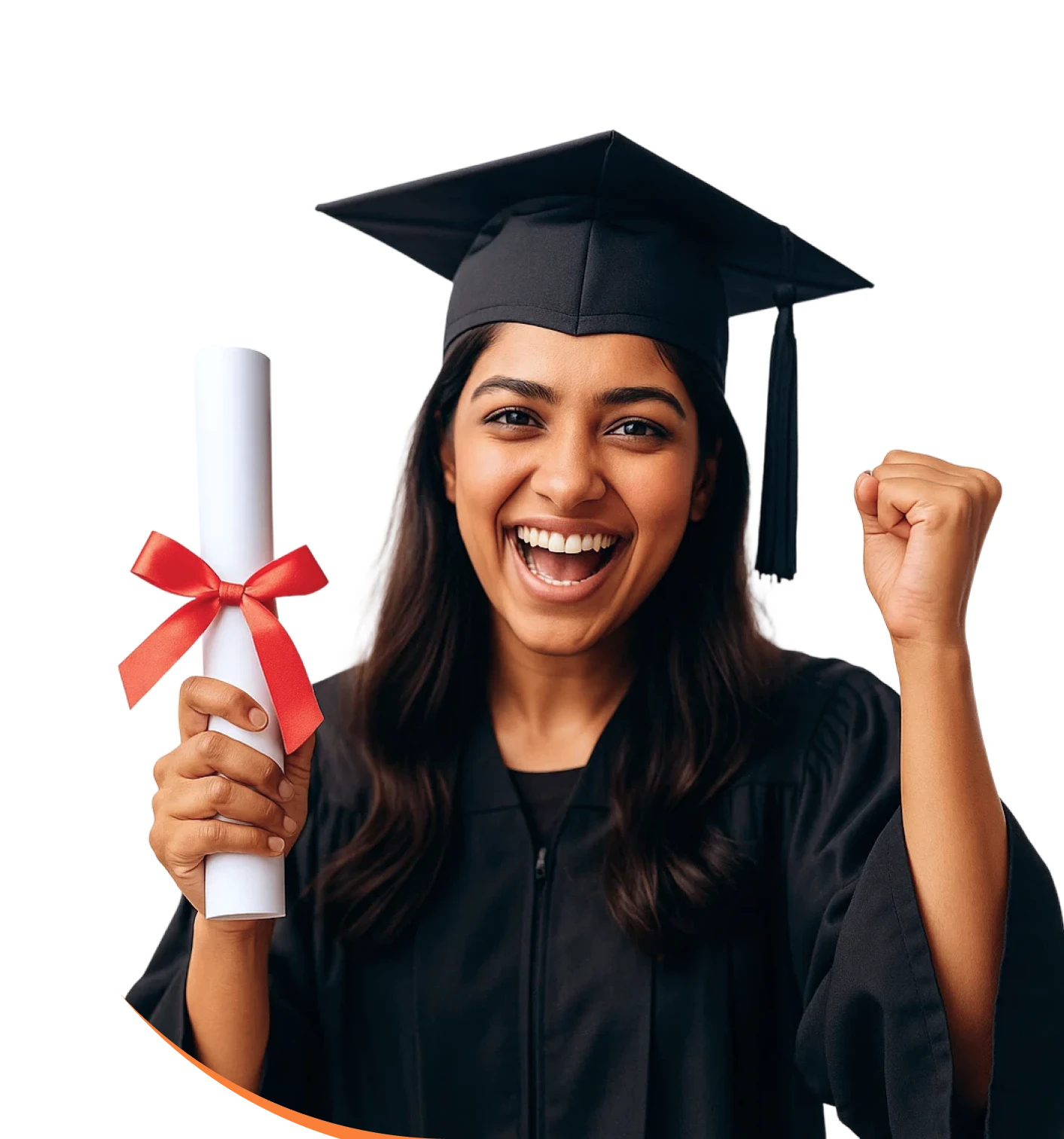 Happy graduate holding diploma